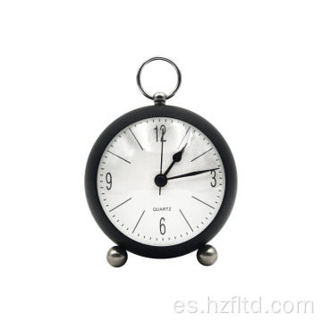 Reloj de despertador de aguja redonda redonda de metal de hierro